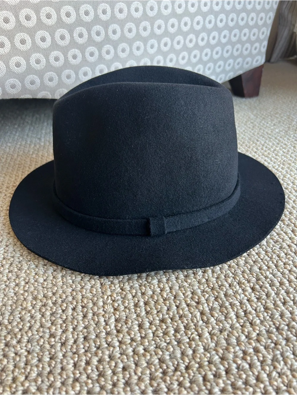 A.P.C. Rue Madame Paris Black Wool Felt Fedora Hat Size M Made in Portugal